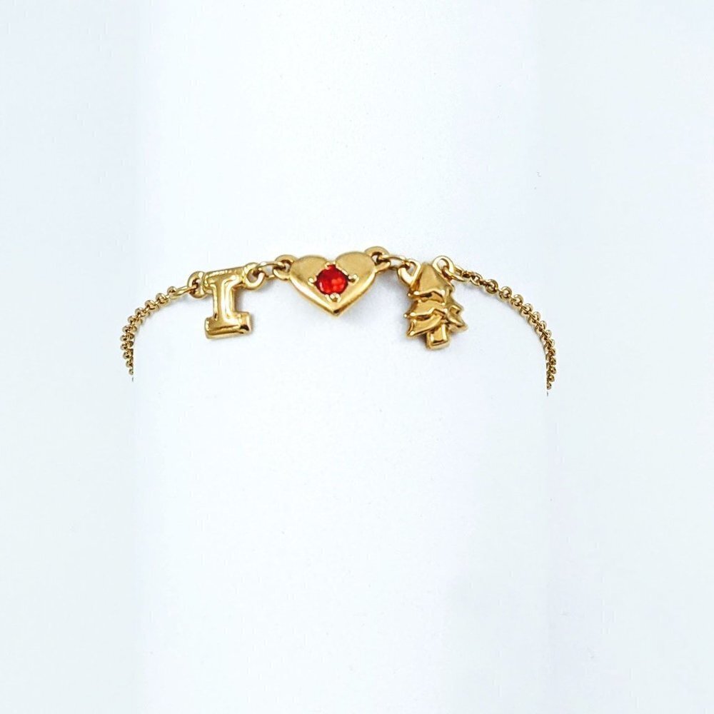 Vintage 1990s Avon I Love Christmas Charm Anklet Bracelet
